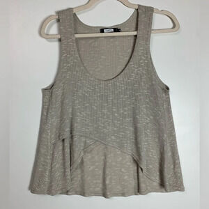 Sympli Canada Cropped Assymetrical Tank Blouse  Heathered Gray Size 4 Neutral